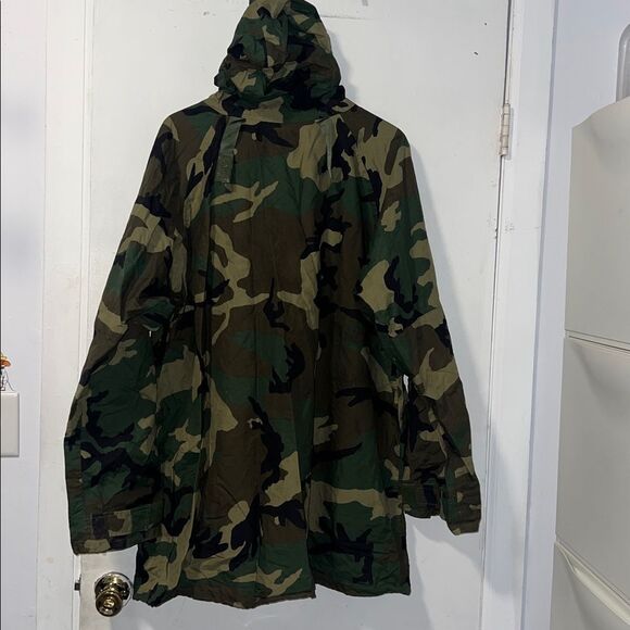 ORC INDUSTRIES Woodland Camouflage Improved Rainsuit Parka-L - Picture 6 of 9